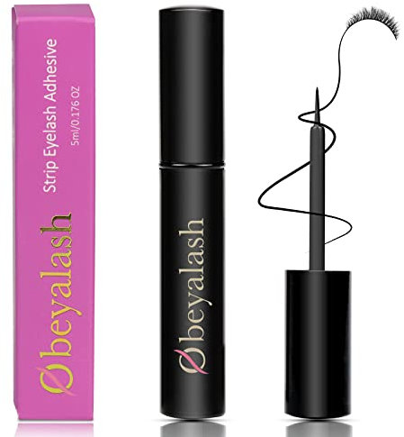 Obeyalash Colle a Faux Cils Colle Faux Cils Noir Colle à Faux Cils Waterproof Colle Faux Cils Strip Lashes 5ml (Colle à Cils-Noir)
