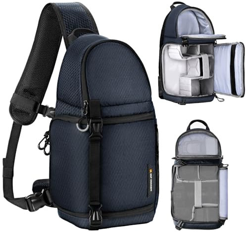 K&F CONCEPT Kamera-Umhängetasche, Wasserdichte Kameratasche, Fotografie tägliche Reise Camera Bag,Taschen Fotografen Foto-Rucksack, Blau