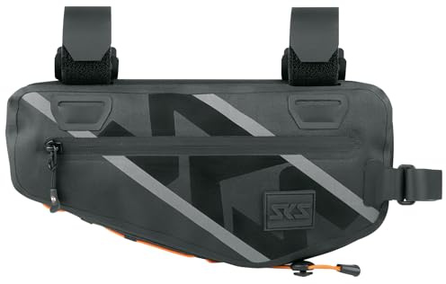 SKS GERMANY Explore Frame Bag for Bicycles (Bicycle Bag, Veil Storage Space, Welded Splash-Proof Outer Material, Shortenable Velcro Straps), Black
