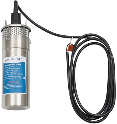 AOOUNGM Tiefbrunnenpumpe Wasserpumpe 120W Brunnenpumpe 12L/min Edelstahl Tiefbrunnen Tauch Pumpe 70m Förderhöhe für Bewässerung Edelstahlpumpe