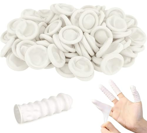 GNALIA 100 Piezas Fundas Para Dedos, Fundas De Látex Para Dedos, Fundas Antiestáticas De Látex Para Dedos, Fundas Para Dedos Lesionados, Dedos Agrietados, Decoración De Uñas, Bricolaje, Manualidades