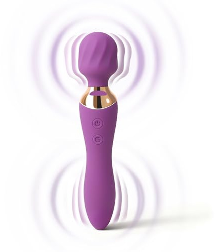 PRMHOOT Wand Vibrator Sex Toys for Woman, Quiet Insertable Dildo with G-Spot & Anal Vibrating End, 12×12 Vibration Modes Powerful Magic Wand Vibabrator, Female Adult Sex Toys for Women & Couples