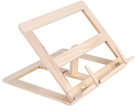 Multifunktionell bokläsställ i trä Justerbar vinkel Höjd Kokbokshållare för studenter Kontorsarbetare Gamla människor Trä 30 x 23,5 cm