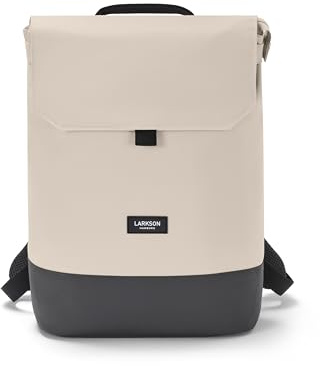 LARKSON Zaino da Donna Beige Grigio - Nina - Zaino da Giorno con Scomparto per Laptop da 16 Pollici per Università, Lavoro e Viaggi - Zainetto Medio - Idrorepellente