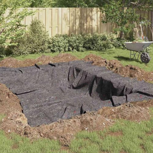 Ziaphsol Fieltro para estanque gris, poliéster y algodón, 50 m x 1 m, para estanques y fuentes como base, resistente a la intemperie para jardín, terraza, como protección para lámina y montaje de