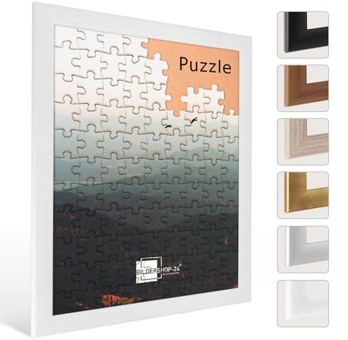 Bildershop-24 Puzzlerahmen Bilderrahmen Valencia 60X80cm Weiß (matt) für ca. 1000-1500 Teile