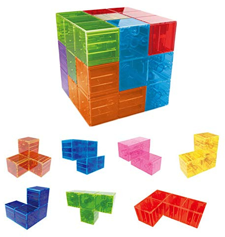 Vientiane Briques Magnétiques Enfants - Ensemble de Construction 54 Pièces avec Carte Échantillon - Jeu d'Entraînement Cérébral