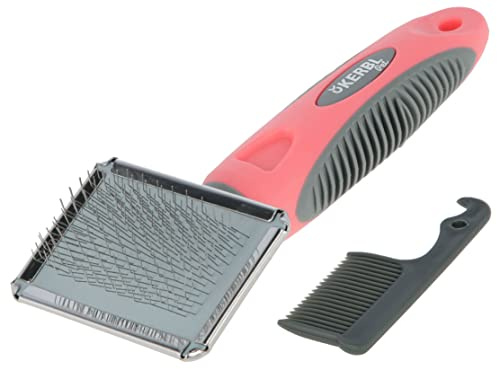 Kerbl Pet Small Soft Plucking Brush, 16 x 6 cm, for Cats, Coral, Grey