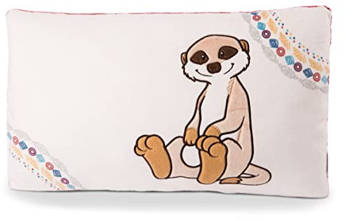 NICI 48494 Kuschelkissen Erdmännchen – Flauschiges Kuscheltierkissen Mädchen, Jungen & Babys – rechteckiges Stofftierkissen, 43 x 25 cm