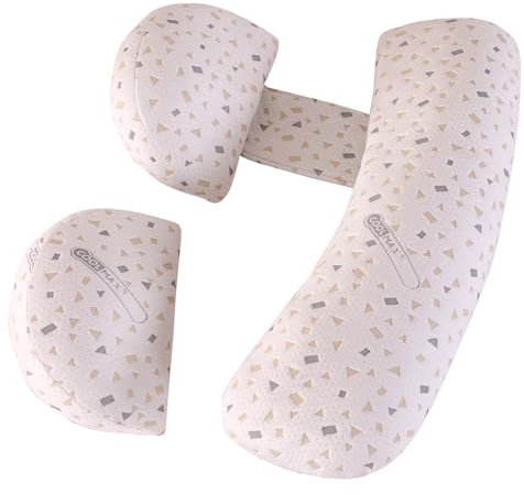 GKXLH Pregnancy Pillow - Pregnancy Pillows for Sleeping Support for Back, Hips, Legs, Soft Maternity Pillow for Pregnant Women Detachable and Adjustable Double Wedge with Cover (Gray Spot, Large)