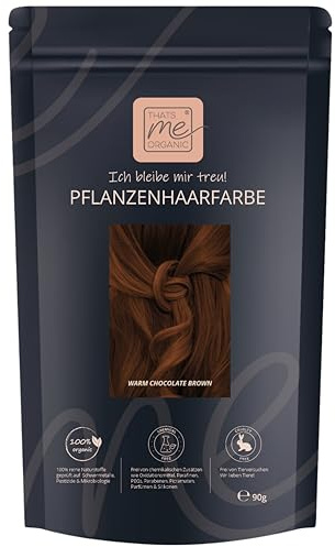 Thats me Organic® Profi Pflanzenhaarfarbe Nachfüllpack (warm chocolate brown) – Bio Haarfarbe ohne Chemie – Ideale Haarfarbe auch während der Schwangerschaft und Stillzeit