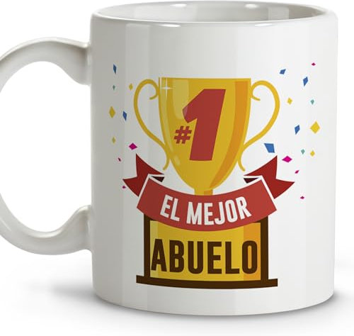 LolaPix Regalo abuelos primerizos. Tazas desayuno. Regalo abuelo. Regalos para abuelos. Taza cerámica 330 ml.