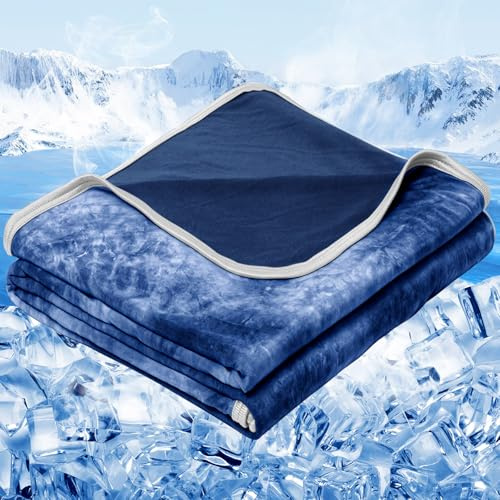 inhand Cooling Blanket Queen Size (90x90), Cooling Blankets for Hot Sleepers, Absorbs Heat to Keep Adults Cool for Summer Nights Sweats, Thin Cold Lightweight Blanket for Couch Bed, All Season Use