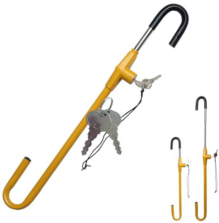 Lenkrad-Pedalschloss universal Diebstahlsicherung 56,5 75,5 cm Auto gelb Parkkralle Wegfahrsperre Lenkradschloß Parkkralle Autoschloß sicheres Parken