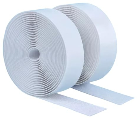 Pawleso 5M Ruban Adhésif Double Face Extra Fort - Ruban Auto-Agrippant pour DIY, Décoration, Moustiquaires et Cadres Photos - Blanc (5m x 2.5cm)