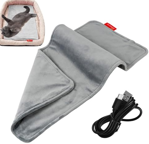 Almohadilla Calefactora – Almohadillas de Calor 30cm para la Espalda, Almohadilla Eléctrica de Terciopelo | Almohadillas Calefactables para Asiento de Coche USB, Manta Eléctrica para Coche, Silla, Cam