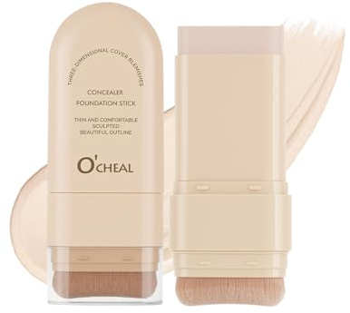 O'CHEAL Base de Maquillaje en Barra Contorno Larga Duración Ligero Aclarante Imperfecciones Corrector en Barra Base de Maquillaje en Barra Beauty Maquillaje 20g 01#Marfil