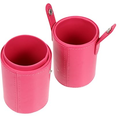 SAFIGLE Seau de Rangement Organisateur de Pinceaux Capacité Suffisante en Cuir PU Portable et Anti-poussière pour Pinceaux de Maquillage pour Usage à Domicile ou Voyage