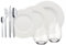Villeroy & Boch - Servicio de Mesa Wonderful World White 4 Friends | Servicio de 36 Piezas para Fiestas, Porcelana Premium, Blanco, Acero Inoxidable 18/10, Cristal
