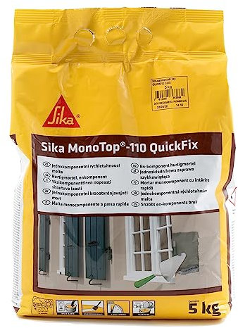 Sika - Sika Monotop 110 QuickFix, Grigia - Malta pronta monocomponente - Per un'ottima adesione a presa rapida - 5kg