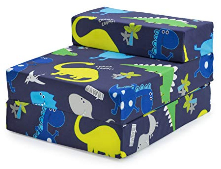 Canapé-lit pliable pour enfants - Fauteuil de couchage simple pour enfants - Meuble de chambre confortable pour salon et salle de jeux (dinosaure foncé)
