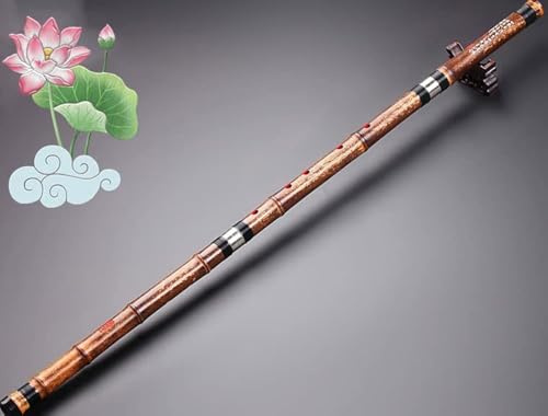 LANDTOM Flauta Xiao de bambú morado profesional para artistas intérpretes o ejecutantes (diestro) (8 agujeros F)