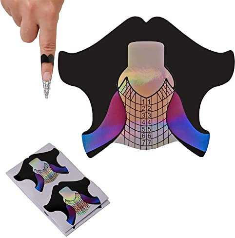 BNG 100Pcs Nail Forms Sticker Acrylic Extension Guide Tips Nail Art UV Gel Manicure Design Paper Tools Forms for Gel