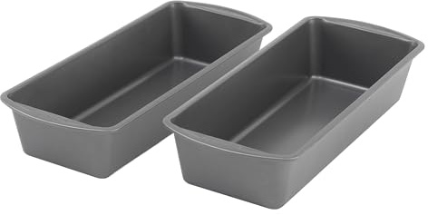 GoodCook Set of 2 Extra Large 13 x 5 Nonstick Steel Bread Loaf Pans, Gray - Set of Two Loaf Pans, Even Heat Distribution, Scratch-Resistant Nonstick Coating, Durable Construction, Easy to Clean