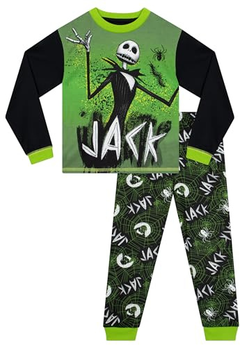 Disney The Nightmare Before Christmas Boys Pyjamas | Jack Skellington Sally Halloween Festive Long Sleeve Long Leg PJs Set | Matching Family Pajama Nightwear for Kids