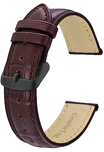 BISONSTRAP Watch Straps, Alligator Embossed Leather Watch Bands, Band Width- 18mm 20mm 22mm 24mm