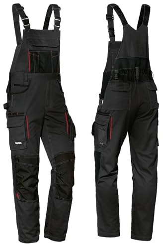 Uvex Pantalon Cargo Tune-up pour Le Travail - Salopette pour Homme - Noir/Rouge - 56
