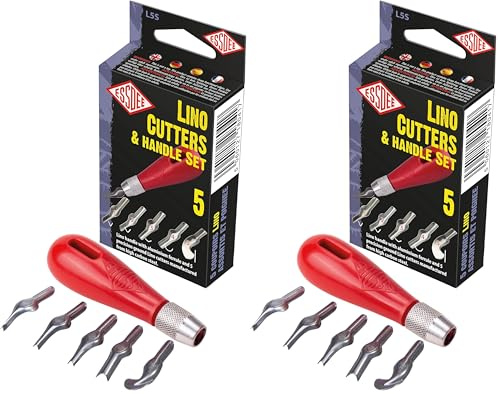 ESSDEE Five Lino Cutters and Handle Set (Lino Cutter Styles 1 to 5) (Pack of 2)