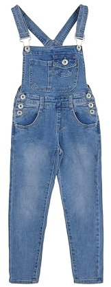 TMK Salopette di Jeans da Ragazze Tuta di Denim Abbigliamento da Lavoro in Jeans Strappati Casual per Bambini E Bambine cod.7040 (6 anni, Cod. 7045)