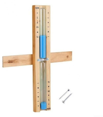 Sablier en bois pour sauna, sablier de 15 minutes pour les sessions de détente (bleu)