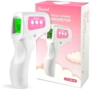 Thermomètre Frontal Adulte et Bébé, Snomd Thermomètre Médical, Thermomètre Infrarouge sans Contact pour Enfants