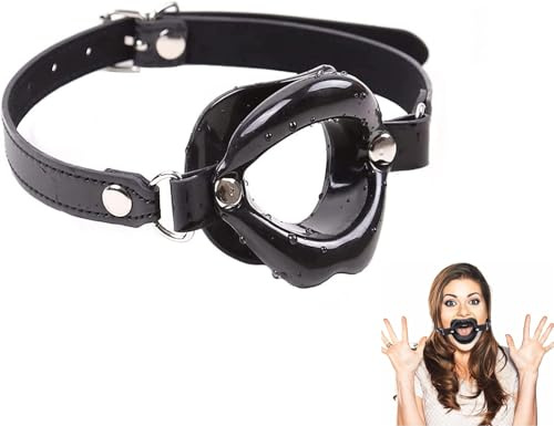 Gag Mouth Open Mouth Gag Gag Silicone Lip Separator with Mouth Opening Gagger SM Ball Gag Lips Harness Bondage Adjustable Forged Mouth Open Leather Flirting Sex Toy for Beginners Couples