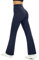 Glacspyg Yogahose Damen Flared Sporthose Hohe Taille Schlaghose mit Bauchkontrolle Trainings Fitness Jogginghose Marineblau 2XL