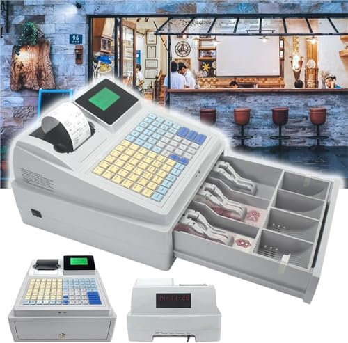 Elektronische Kasse Registrierkasse Kassensystem Gewerbekasse, Einzelhandel Kasse mit Kartenzahlungsgerät Zweiseitige Anzeige Banknotenerkennungs Funktion für Restaurants, Supermärkte