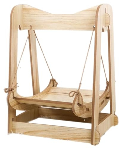 Hamac en Bois pour Chat – Lit Suspendu pour Chats Et Petits Chiens D'intérieur, Hamac Peu Encombrant Et Stable, Anti-Retournement