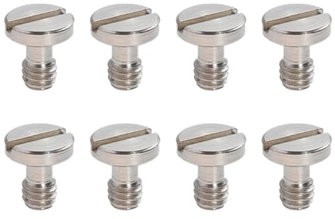 KALLORY Set 8 Viti in Ferro per Treppiede Fotocamera Vite 1/4, Facile da Trasportare Conservare, Accessori per Montaggio Rapido