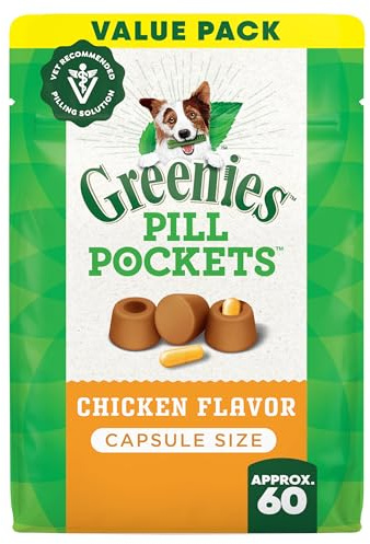 Greenies Pill Pockets for Dogs Large Size, Dog Treat Pouch for Capsule Medication, Chicken Flavor, 15.8 oz. Pouch