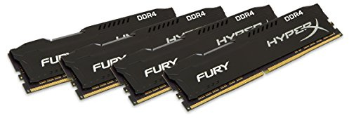 HyperX HX424C15FBK4/16 Fury Schwarz DDR4 16GB (Kit 4x4GB), 2400MHz CL15 DIMM XMP