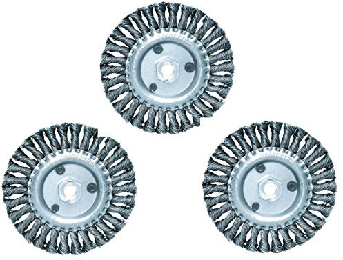 Proteco-Werkzeug® Set 3 St Rundbürste Drahtbürste Scheibenbürste gezopft 125 mm Stahldraht 0,50 mm Gewinde M14 x 2,0 für Winkelschleifer