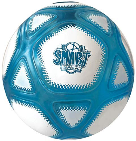 Smart Ball SBCB1B Football Gift for Boys and Girls from 6 Years Old Kick Up Counting Power Ball with Bright Lights and Sounds Training for Children, White and Blue