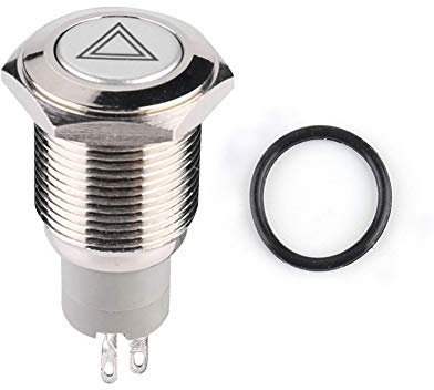 16 mm emergencia nuevo coche luz de advertencia interruptor de botón pulsador Universal LED rojo interruptor