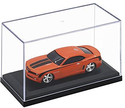 Tingacraft Acrílico Vitrina Cristal (8,5 x 4 x 5 cm) para Coche 1/64, Caja Metacrilato Expositor para Colecciones