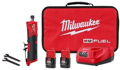 Milwaukee 2486-22 M12 Fuel 1/4 Straight Die Grinder 2 Battery Kit