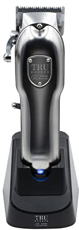 TRU BARBER Máquina de Cortar Pelo para Hombre - Cortapelos Profesional Inalámbrico con Base de Carga Rápida, Motor de Alto Rendimiento y Diseño Ergonómico para Corte Preciso y Confortable