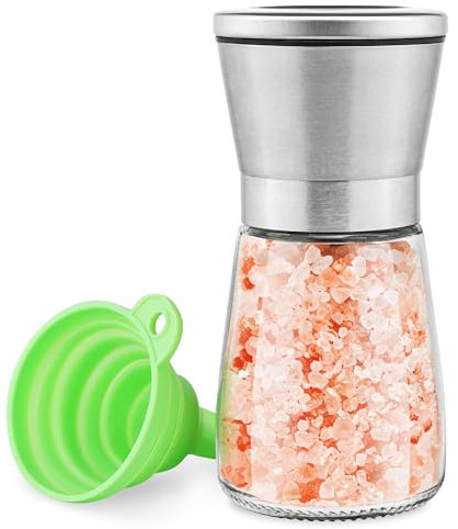 M Jingmei Moulin à Poivre, Grinder à Sel ou Poivre pour Chef Professionnel, Moulin à Poivre et Épices Réutilisable à Main, Cristal pour Sel de Mer et Poivre Noir