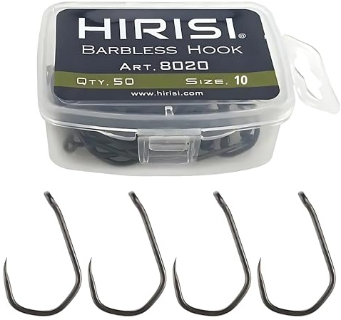 Hameçons sans Ardillon (50pcs) Acier Carbone Tige Longue #8020 – Carpe, Truite, Bass | Eau Douce & Salée (#10)